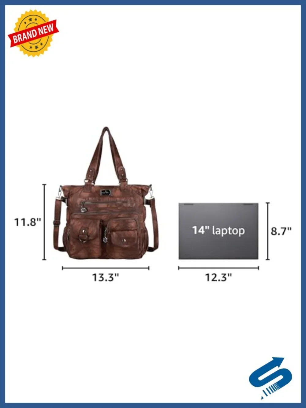 Women's Soft Washed Vegan Leather Hobo Shoulder Bag Satchel Crossbody